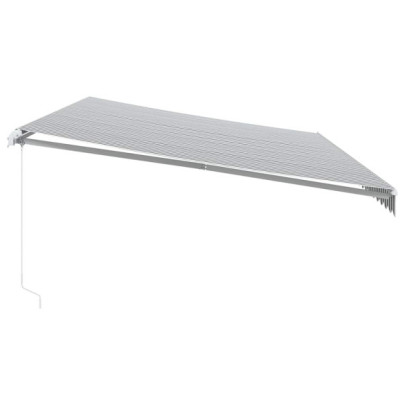 Copertină retractabilă manual 6x3 m - Antracit/Alb - Livrare gratuită