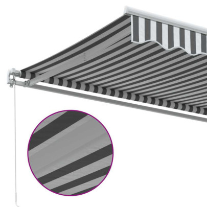 Copertină retractabilă manual 6x3 m - Antracit/Alb - Livrare gratuită