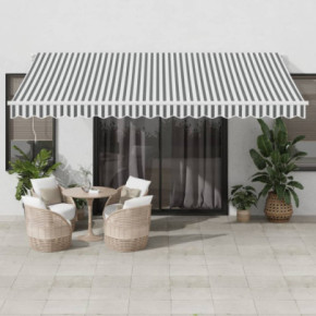 Copertină retractabilă manual 450x300 cm - Antracit/Alb