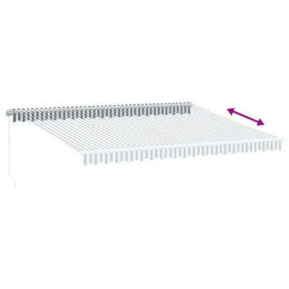 Copertină retractabilă manual 450x300 cm - Antracit/Alb