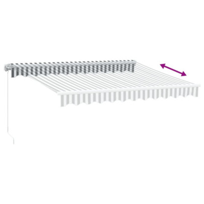 Copertină Retractabilă Manual - Antracit/Alb 300x250 cm