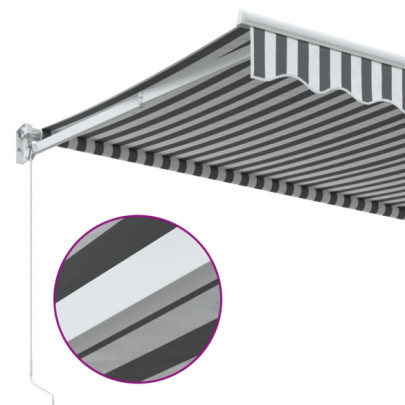 Copertină Retractabilă Antracit/Alb 3x2,5m - Umbră și Protecție UV