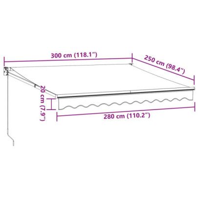 Copertină Retractabilă Antracit/Alb 3x2,5m - Umbră și Protecție UV