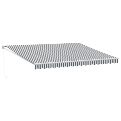 Copertină Retractabilă Antracit/Alb - 4,5x3 m - Textil/Aluminiu
