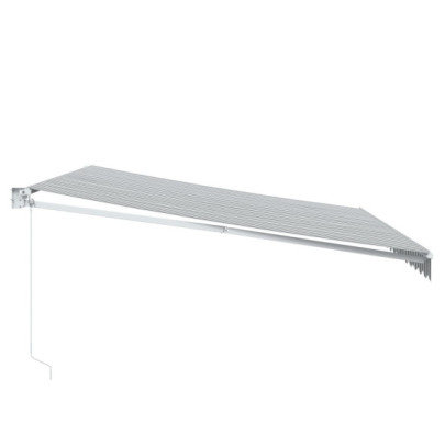 Copertină Retractabilă Antracit/Alb - 4,5x3 m - Textil/Aluminiu