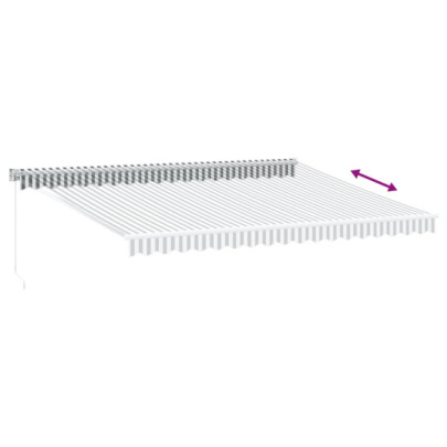 Copertină Retractabilă Antracit/Alb - 4,5x3 m - Textil/Aluminiu