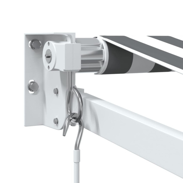 Copertină Retractabilă Antracit/Alb - 4,5x3 m - Textil/Aluminiu