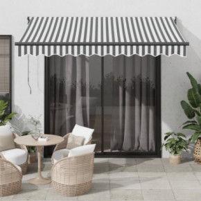 Copertină Retractabilă Antracit/Alb 3x2,5m - Textil/Aluminiu
