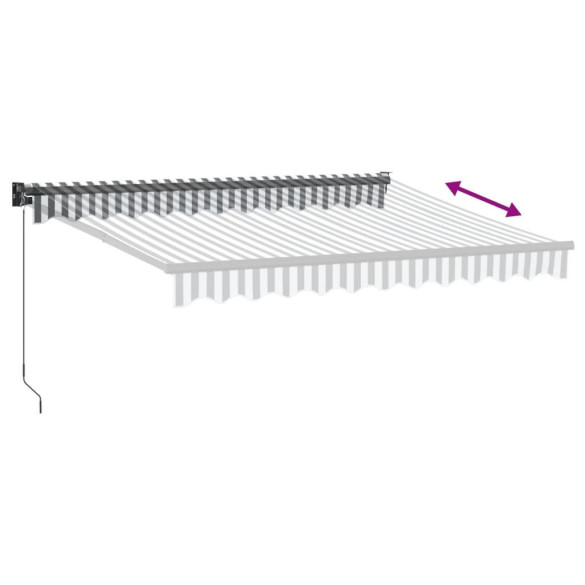 Copertină Retractabilă Antracit/Alb 3x2,5m - Textil/Aluminiu