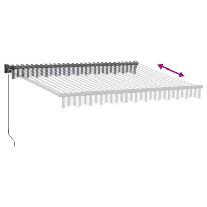 Copertină Retractabilă Antracit/Alb 3x2,5m - Textil/Aluminiu