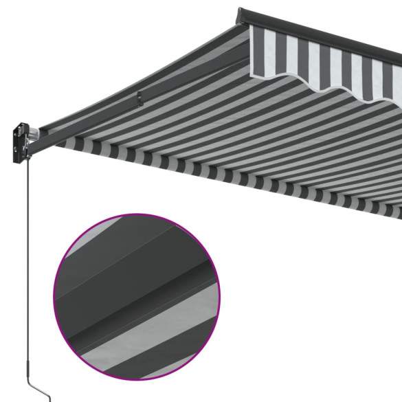 Copertină Retractabilă Antracit/Alb 3x2,5m - Textil/Aluminiu