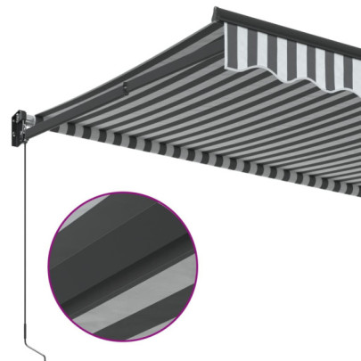 Copertină Retractabilă Antracit/Alb 3x2,5m - Textil/Aluminiu