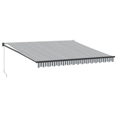Copertină Retractabilă Antracit/Alb 4x3m - Textil/Aluminiu