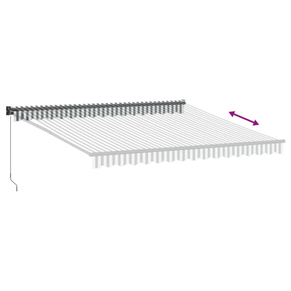 Copertină Retractabilă Antracit/Alb 4x3m - Textil/Aluminiu