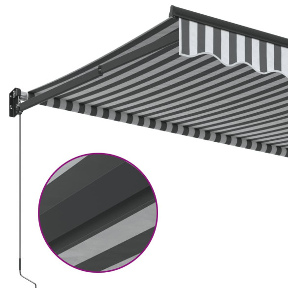 Copertină Retractabilă Antracit/Alb 4x3m - Textil/Aluminiu