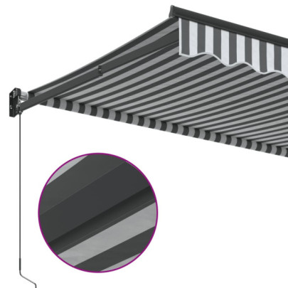 Copertină Retractabilă Antracit/Alb 4x3m - Textil/Aluminiu