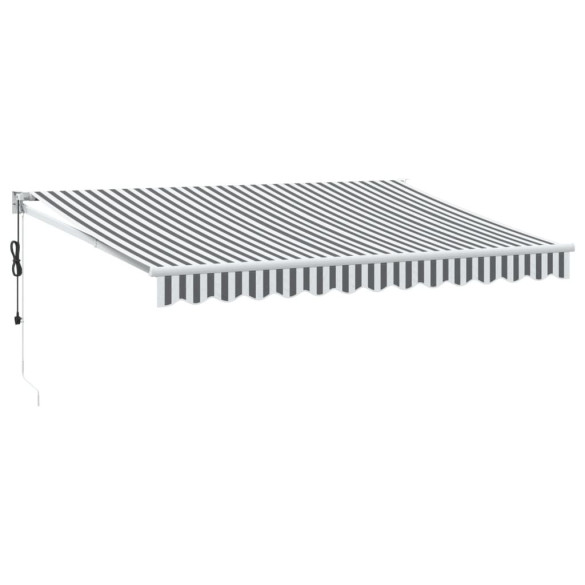 Copertină Retractabilă Antracit/Alb 3,5x2,5 m - Textil/Aluminiu