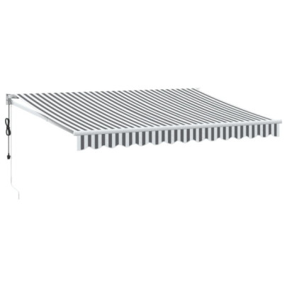 Copertină Retractabilă Antracit/Alb 3,5x2,5 m - Textil/Aluminiu