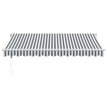 Copertină Retractabilă Antracit/Alb 3,5x2,5 m - Textil/Aluminiu