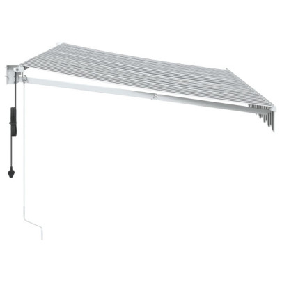 Copertină Retractabilă Antracit/Alb 3,5x2,5 m - Textil/Aluminiu
