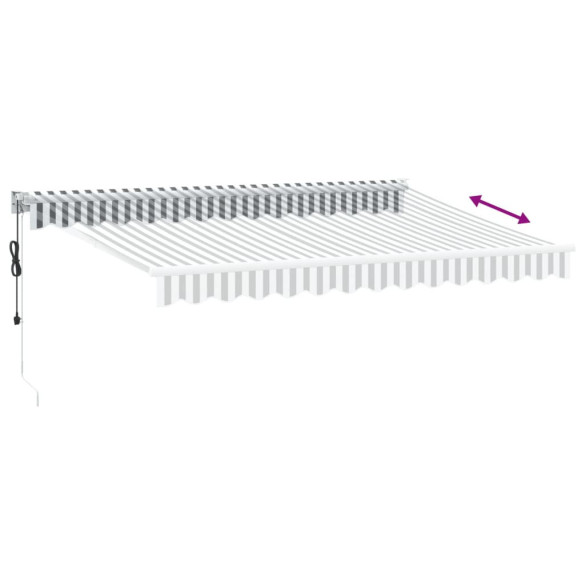 Copertină Retractabilă Antracit/Alb 3,5x2,5 m - Textil/Aluminiu