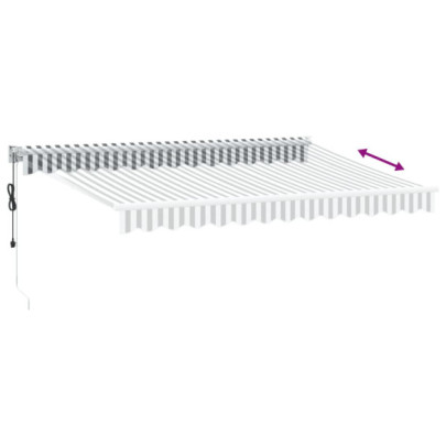 Copertină Retractabilă Antracit/Alb 3,5x2,5 m - Textil/Aluminiu