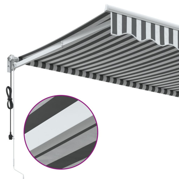 Copertină Retractabilă Antracit/Alb 3,5x2,5 m - Textil/Aluminiu