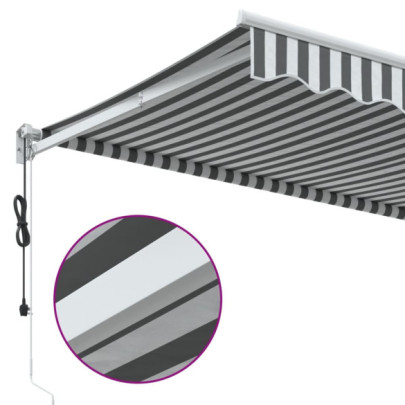 Copertină Retractabilă Antracit/Alb 3,5x2,5 m - Textil/Aluminiu
