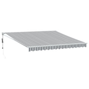 Copertină Retractabilă Antracit/Alb 4x3 m - Textil/Aluminiu 2