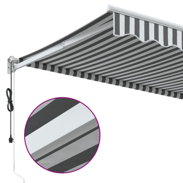 Copertină Retractabilă Antracit/Alb 4x3 m - Textil/Aluminiu