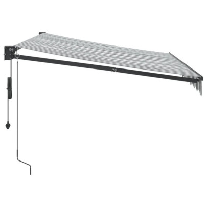 Copertină Retractabilă Antracit/Alb 3x2,5m - Textil/Aluminiu
