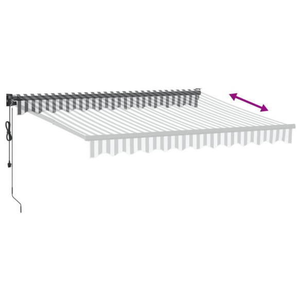 Copertină Retractabilă Antracit/Alb 3x2,5m - Textil/Aluminiu