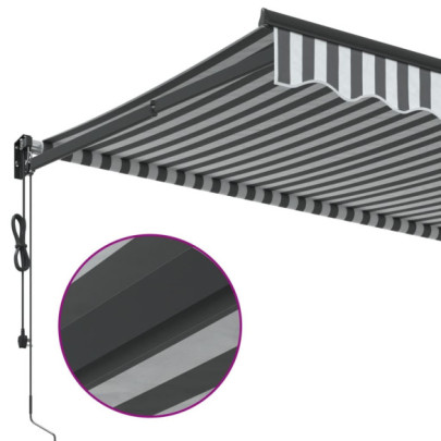 Copertină Retractabilă Antracit/Alb 3x2,5m - Textil/Aluminiu