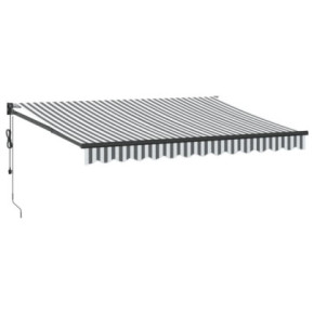 Copertină Retractabilă Antracit/Alb 3,5x2,5m - Textil/Aluminiu 2