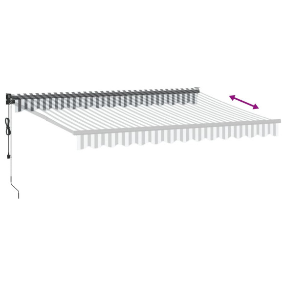 Copertină Retractabilă Antracit/Alb 3,5x2,5m - Textil/Aluminiu