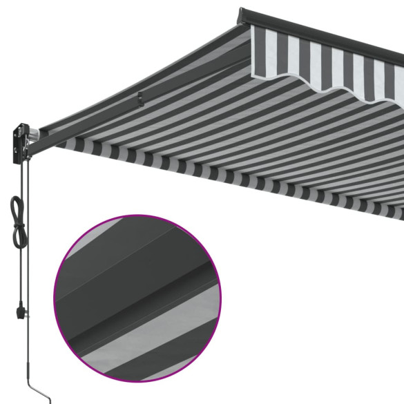 Copertină Retractabilă Antracit/Alb 3,5x2,5m - Textil/Aluminiu