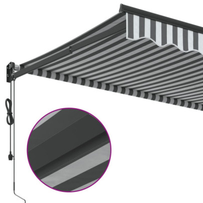 Copertină Retractabilă Antracit/Alb 3,5x2,5m - Textil/Aluminiu