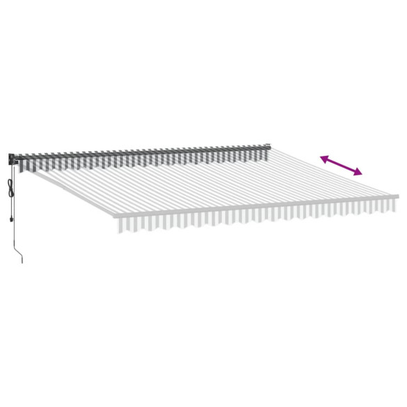 Copertină Retractabilă Antracit/Alb 4,5x3m - Textil/Aluminiu