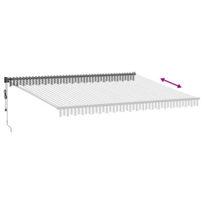Copertină Retractabilă Antracit/Alb 4,5x3m - Textil/Aluminiu
