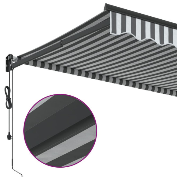 Copertină Retractabilă Antracit/Alb 4,5x3m - Textil/Aluminiu