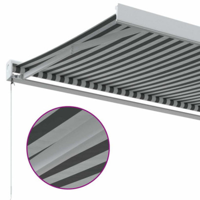 Copertină Retractabilă Antracit/Alb 3x2,5m - Textil/Aluminiu