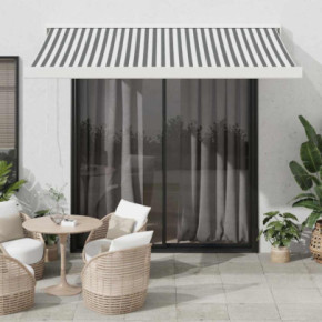 Copertină Retractabilă Antracit/Alb 3,5x2,5 m - Textil/Aluminiu