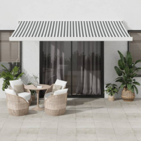 Copertină Retractabilă Antracit/Alb 4,5x3 m - Textil/Aluminiu