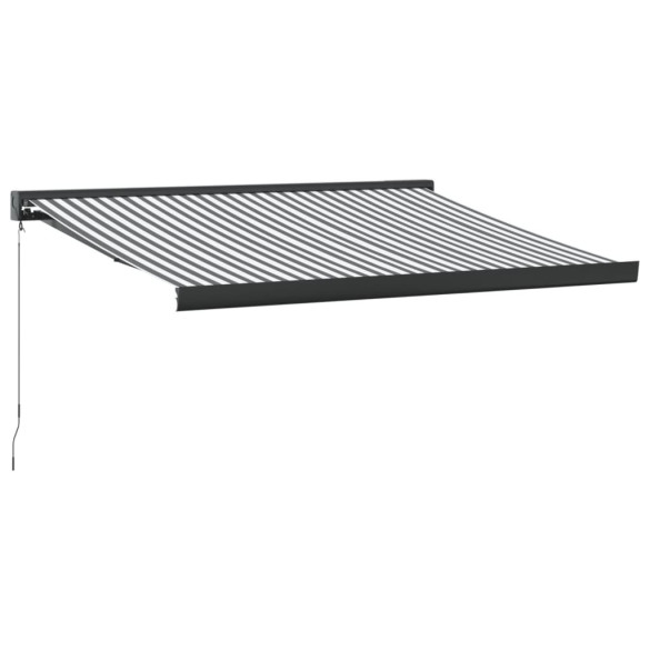 Copertină retractabilă antracit/alb 3x2,5m - textil/aluminiu