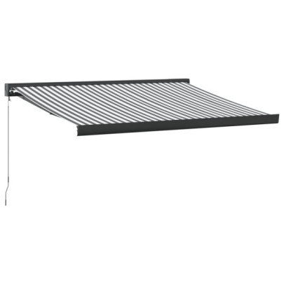 Copertină retractabilă antracit/alb 3x2,5m - textil/aluminiu