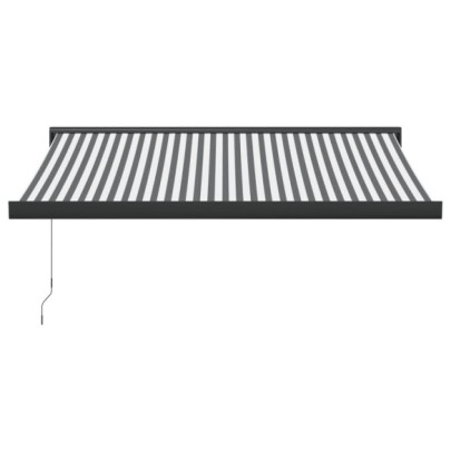 Copertină retractabilă antracit/alb 3x2,5m - textil/aluminiu