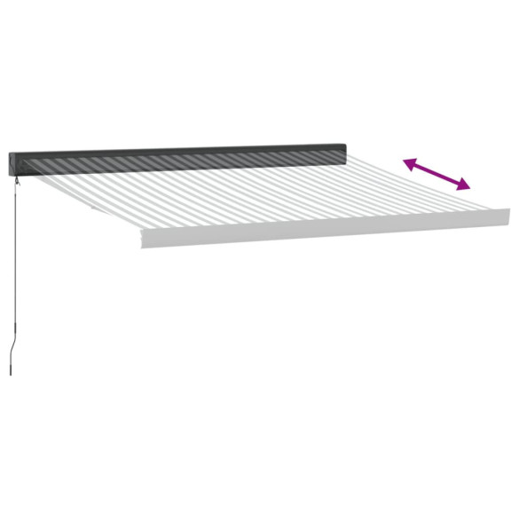 Copertină retractabilă antracit/alb 3x2,5m - textil/aluminiu