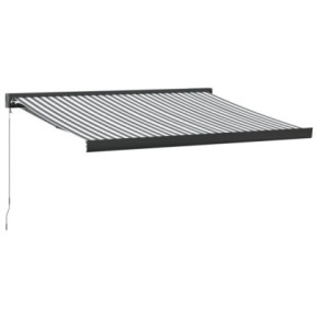 Copertină Retractabilă Antracit/Alb - 3,5x2,5 m - Textil/Aluminiu 2