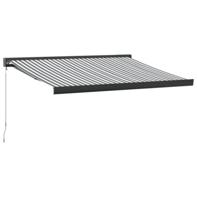 Copertină Retractabilă Antracit/Alb - 3,5x2,5 m - Textil/Aluminiu