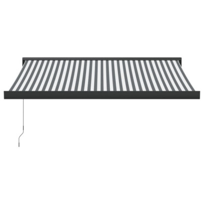 Copertină Retractabilă Antracit/Alb - 3,5x2,5 m - Textil/Aluminiu